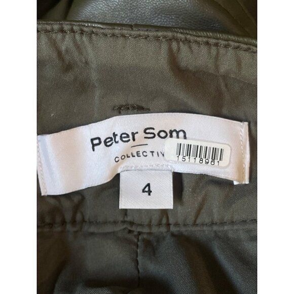 Peter Som Collective Faux Leather Pants Green Womens Size 4 - Picture 11 of 12